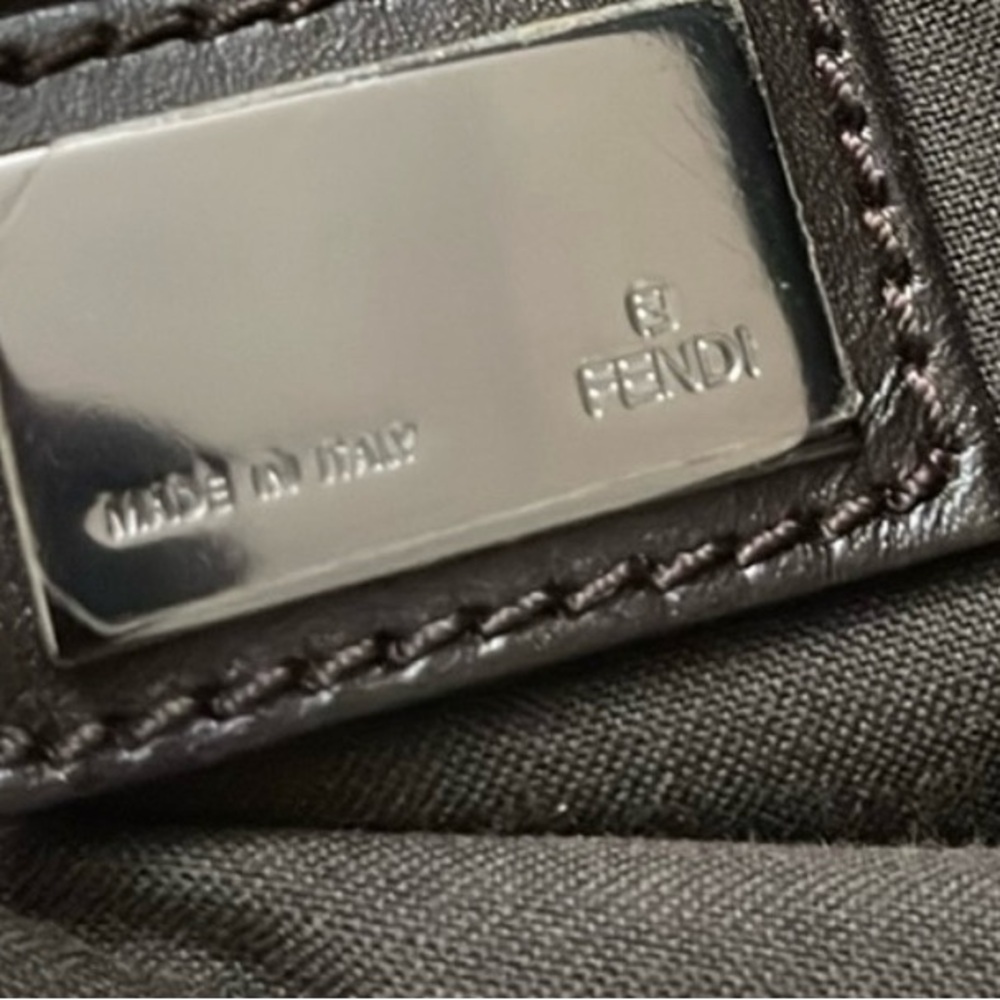 FENDI Zucchino Shoulder Tote Bag Brown Canvas - Picture 8 of 8